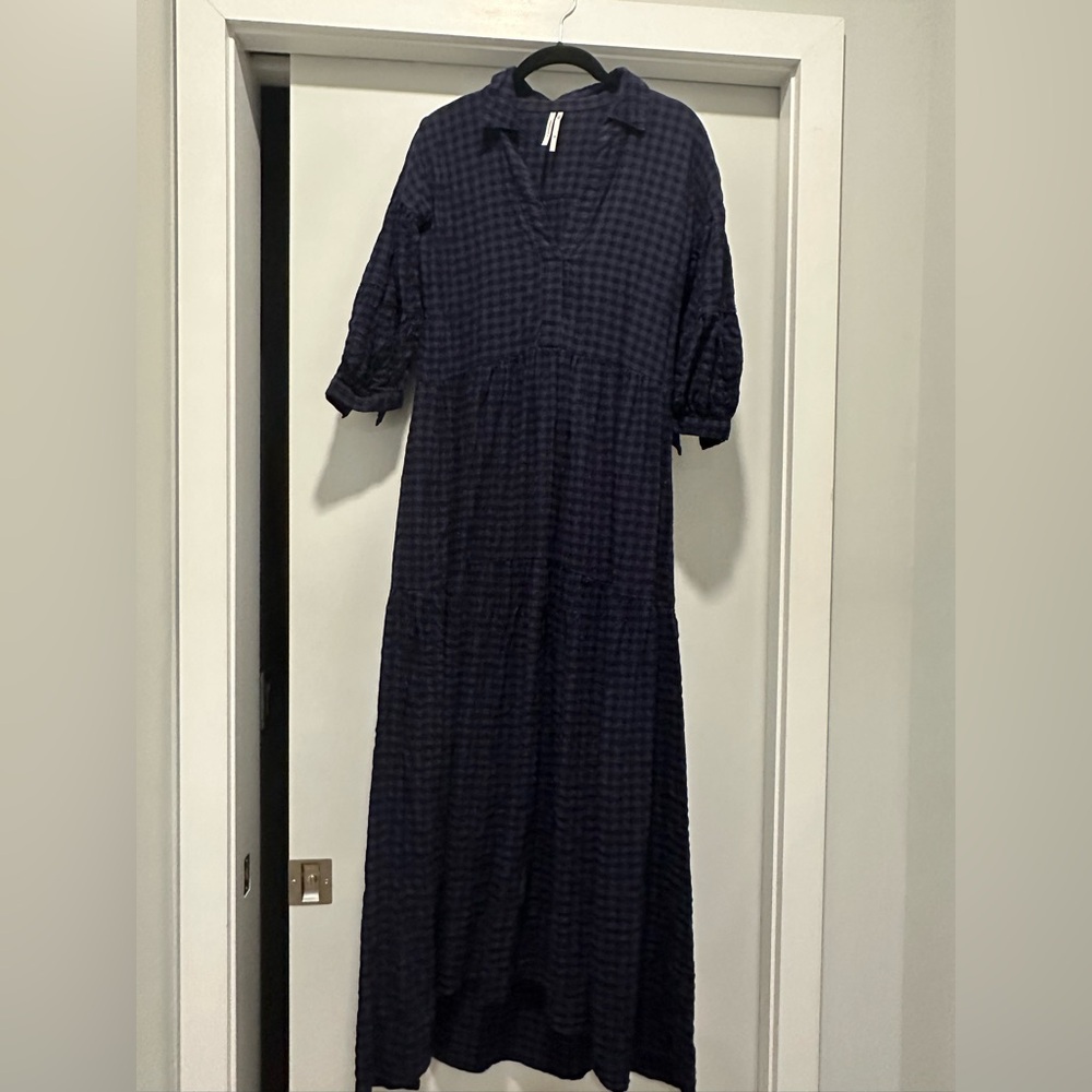 Anthropologie navy maxi dress cover up size extra small